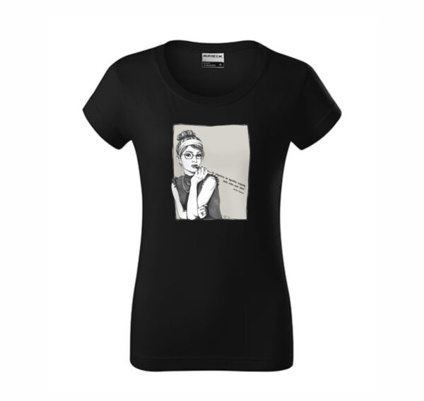Modern Aurey Hepburn - Női kerek nyakú rövid ujjú póló