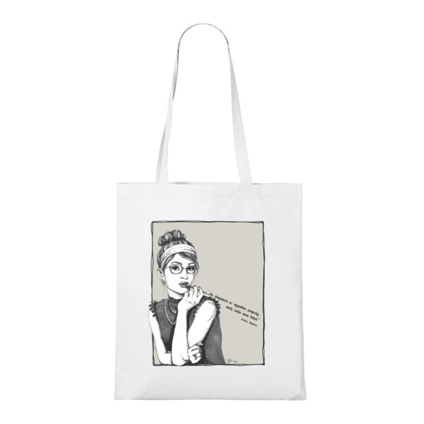 Modern Audrey Hepburn - Pamut bevásárló szatyor - Image 3